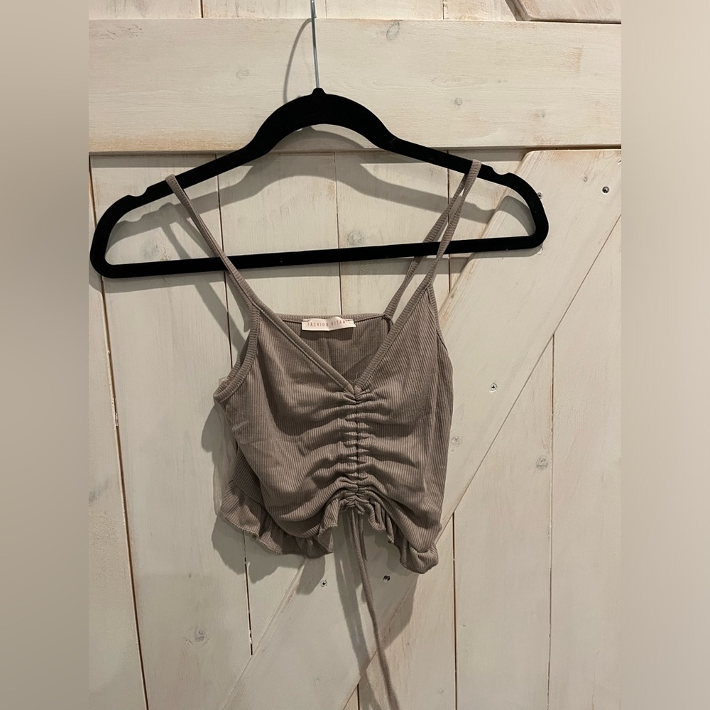 Boutique Tan scrunch top